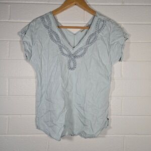 Holding Horses Anthropologie Top Oversize XS Tencel Braided Boho Beachy Texture